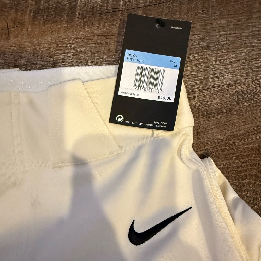 Nike Boys' Off-White Shorts Vapor Select Baseball Pants - Size Medium - Picture 4 of 7
